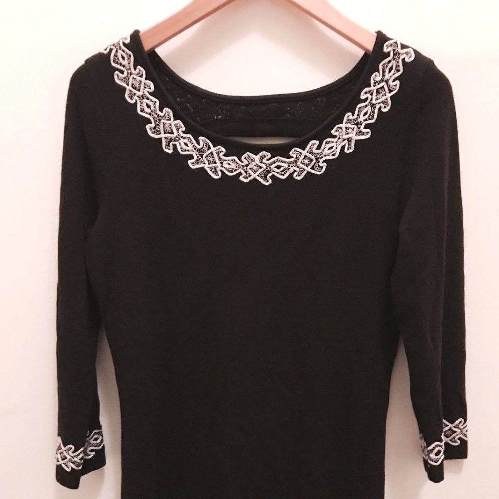 🔥Free People | Black Embroidered Dress MEDIUM - Picture 4 of 7